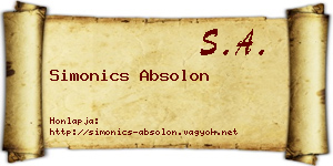 Simonics Absolon névjegykártya